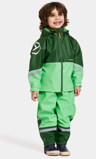 Didriksons Waterman 11 regnsett til barn dusty lime