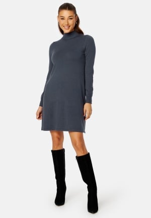 Pieces Jalina LS T-Neck Knit Dress Ombre Blue S