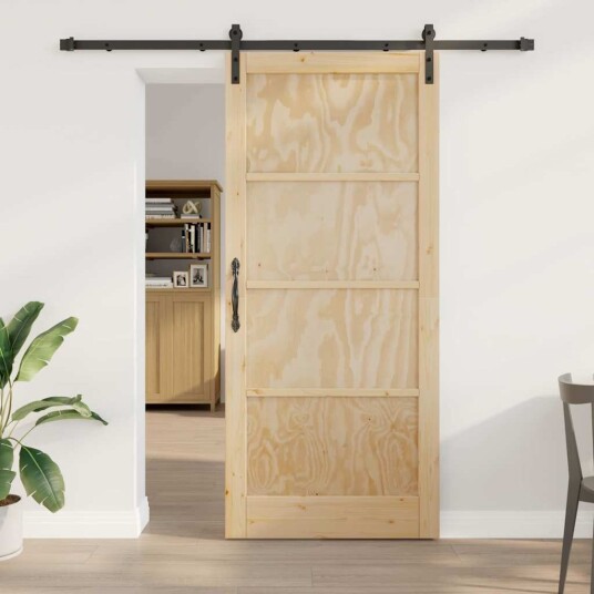 vidaXL Skydedør med Maskinvare Sett 93x211 cm Solid Furu