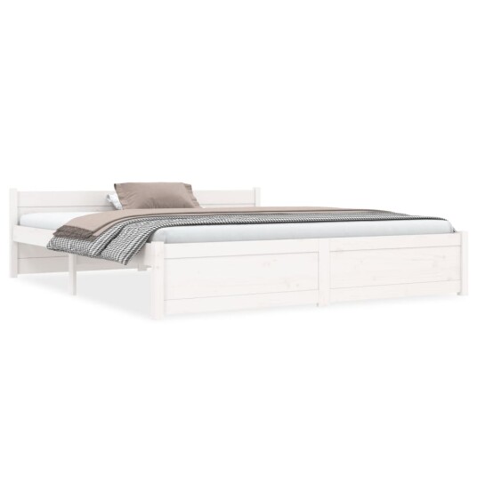 vidaXL Sengeramme hvit heltre 160x200 cm