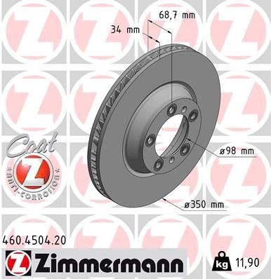 Bremseskive ZIMMERMANN 460.4504.20