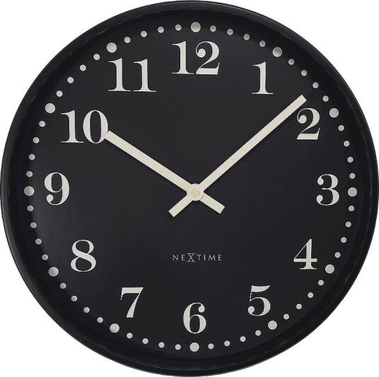 NeXtime Veggklokke Dickens 30 cm Svart