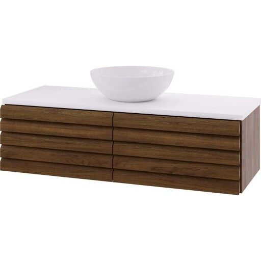 Linn Bad Selma Eikestav Heltre D45cm Servantskap Mørk eik / 120cm Senter