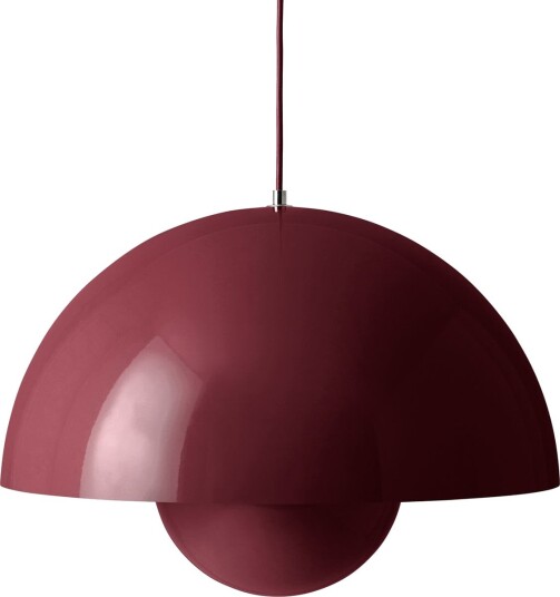 Flowerpot VP2 hengelampe Ø 50 cm mørkerød – &TRADITION   Stue   Design   Aluminium   Med skjerm