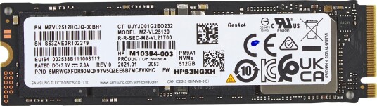 HP 512GB PCIe NVMe SSD AL0M8AA