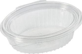 Salatbakke Clearshow 250 Ml 150X112x45 Mm Oval Hængslet Låg Rpet Klar,16 Ps X 50 Stk/Krt