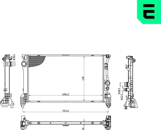 ERA 673350 Radiator motorkjøling