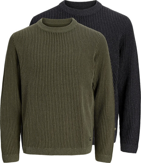 Jack & Jones Jjedover Knit Crew Neck 2Pk Mp Black M