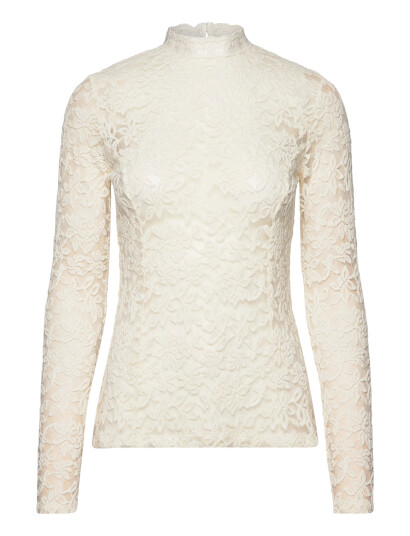 Rosemunde Rwdelicia Lace Ls T-Neck T-Shirt - White - XL Rosemunde Rwdelicia Lace Ls T-Neck T-Shirt - White - XL