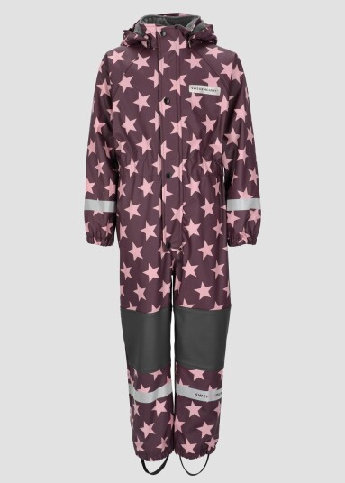 Swedemount Drop Fleece Rain Suit Jr Plum/Lt. Pink 80 Overalls I Fleece