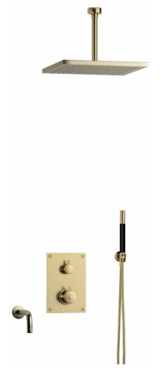Tapwell Box7368 Takdusj Innbygging - Takmontert Honey Gold / 200mm 300x300mm