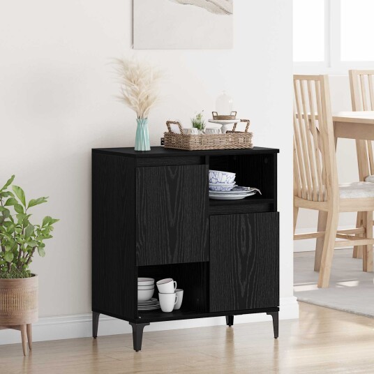 Serviesskap Svart eik 60 x 35 x 70 cm Konstruert tre Serviesskap Svart eik 60 x 35 x 70 cm Konstruert tre