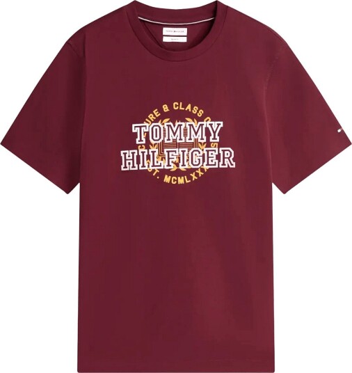 Tommy Hilfiger Graphic Varsity Roundel Tee Burgundy XL