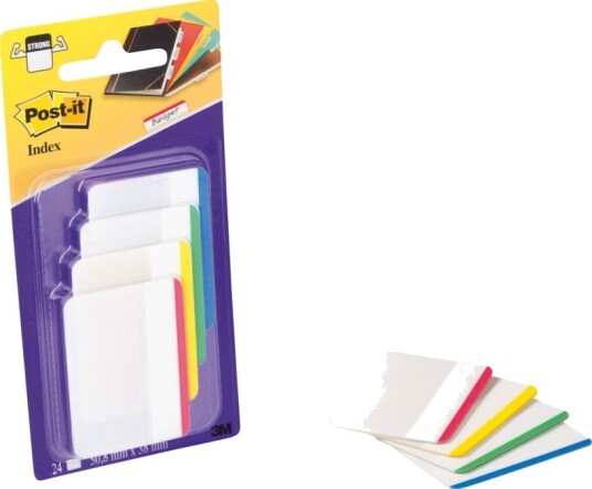 Post-It 686F-1 - Merkelapper For Kartotekkort - 38 X 51 Mm - 24 Ark (4 X 6) - Assortert