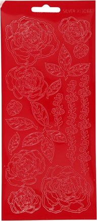 Diverse Klistremerker roser ark 10x23 cm rød 1 ark