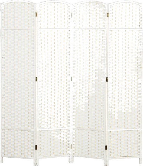 4 panels sammenleggbar romdeler – hvit slitesterk personvernskjerm