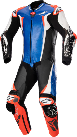 Alpinestars MC Skinndress  Racing Absolute V2 1 PC Metallisk Blå Svart Hvit Rdfl