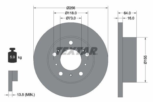 Bremseskive TEXTAR 92034400