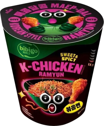 K-Chicken Flavoured Ramyun Søt og Spicy Kyllingramen BIBIGO 97,5 gram (Korea) SALG! ALT 30-70% 101363