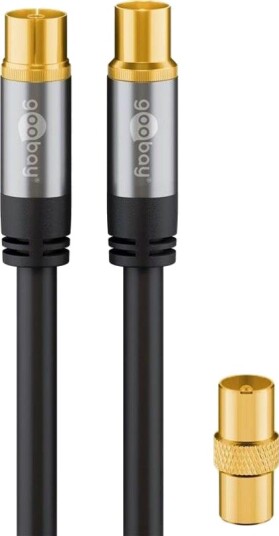 Goobay 135 dB Antennekabel 3 m, Skjermet med Gullkontakt