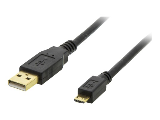 Deltaco Micro-USB B til USB-kabel 2m Svart - USB 2.0 Deltaco Micro-USB B til USB-kabel 2m Svart - USB 2.0