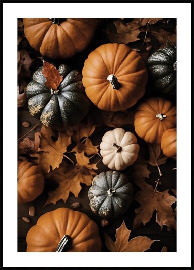 Autumn Pumpkins and Leaves Plakat Plakat / 30x40cm