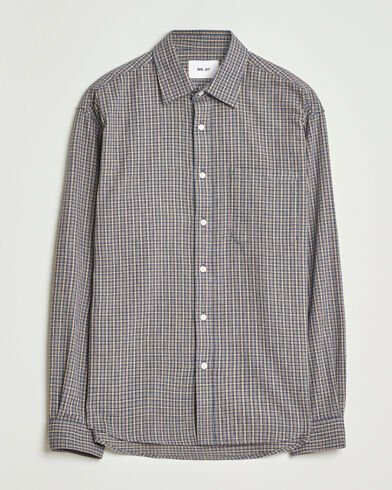 NN07 Deon Flannel Checked Shirt Indigo