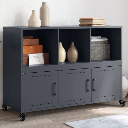 Skjenk antrasitt 100,5x39x72 cm kaldvalset stål 8721102636196