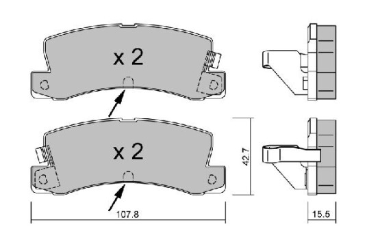 Bremseklosser AISIN BPTO 2907