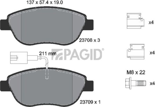 PAGID T5163N Bremseklosser PAGID T5163N Bremseklosser