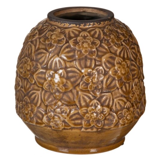 Bigbuy Home Vase Keramikk Brun 20 X 20 X 20 Cm