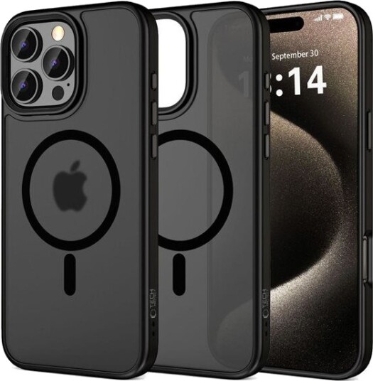 Tech-Protect MagSafe Mobildeksel for iPhone 16 Pro Matt Svart Tech-Protect MagSafe Mobildeksel for iPhone 16 Pro Matt Svart