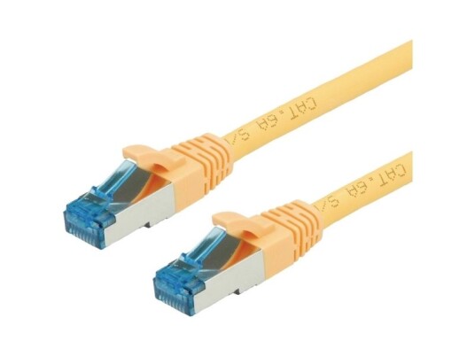 Verdi Patchkabel Rj-45 M Til Rj-45 M 20 M Sftp Pimf Cat 6A Halogenfri Støpt Uten Kroker Strandet Gul 21.99.1939