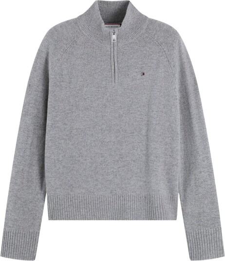 Tommy Hilfiger Soft Wool Jersey Reg Zip Swt   MEDIUM GREY HEATHER   XS