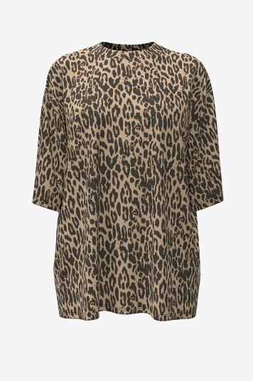 Object - Topp ObjLaura Gima 2/4 Oversize T-shirt - Brun