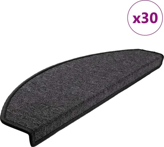vidaXL Trappematter 30 stk 65x24x4 cm antrasitt halvrund store