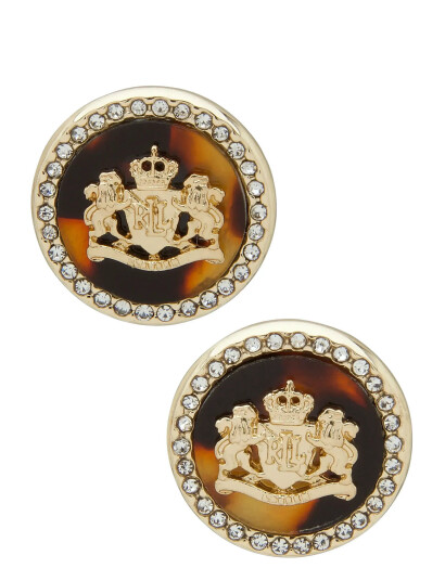 LAUREN RALPH LAUREN Pe Crest Stud Gld/Tort/Cry |Guld |One Size LAUREN RALPH LAUREN Pe Crest Stud Gld/Tort/Cry |Guld |One Size