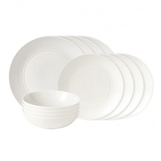 Royal Doulton Maze tallerken 12 deler hvit