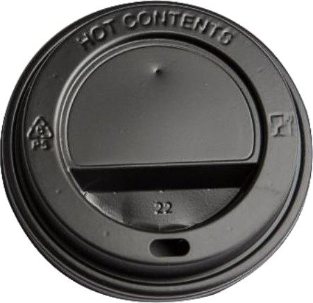 Multiline Drikkelokk i plast sort Ø90xH20mm til kaffebeger