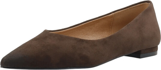 Bianco Biabari Pointy Flat Faux Suede Brown 41
