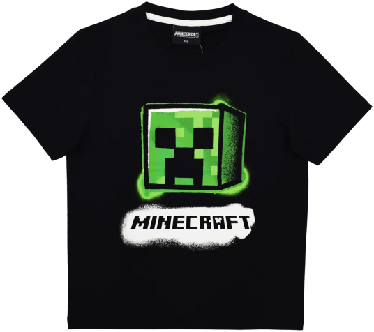 Minecraft T skjorte Creeper Spray 140 / 10 år Barn Sort