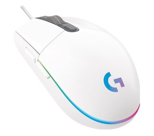 Logitech G102 LIGHTSYNC Gamingmus med RGB - Hvit - 8000 DPI - 6 Knapper