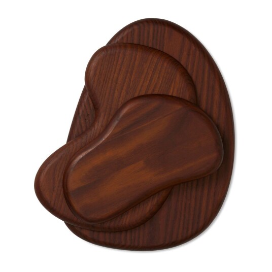ferm LIVING Cairn skjærefjøl 3 deler Dark Brown ​