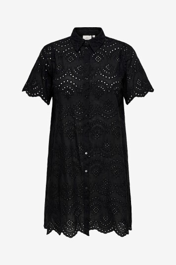 Only Carmakoma   Skjortekjole carValais S/S Dress Wvn   Svart