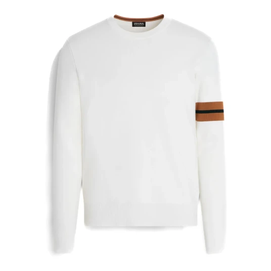 Zegna, Herre, Strikkevarer, Hvit, 5XL,