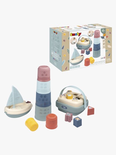 Smoby Little Lekog badsett med stabletårn puttekasse og båt