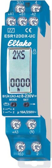 Eltako ESR12DDX UC Multirelé 16A 8 230 V 2000 W 0 50 Hz Elfordeling & strømforsyning