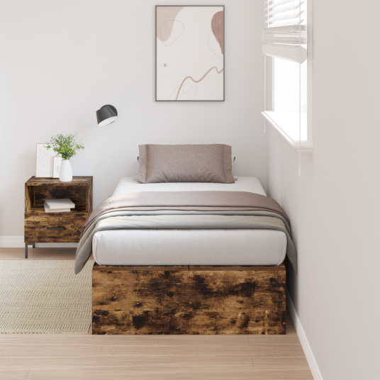 Oppbevaringsseng Røkt Eik 90x190 cm 3335409
