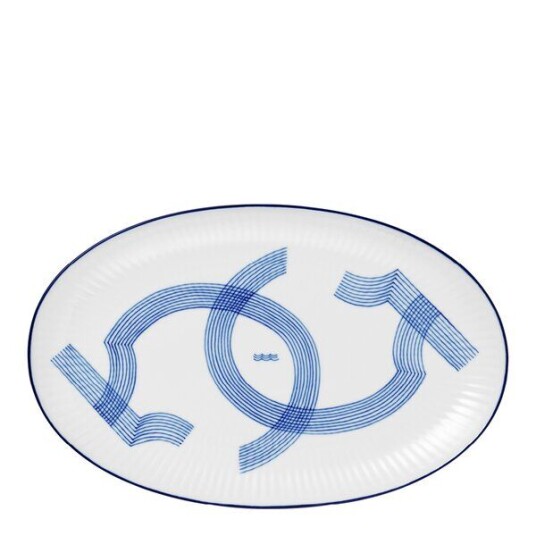 Royal Copenhagen   Motif asjett 23,5 cm blå/hvit