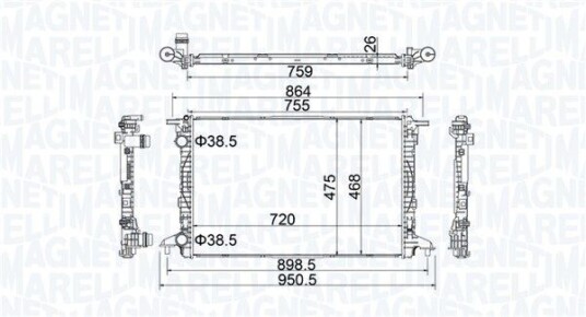 Radiator MAGNETI MARELLI 350213208900